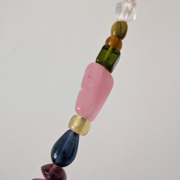 Multicolor Glass Bead Necklace - Picture 9 of 10